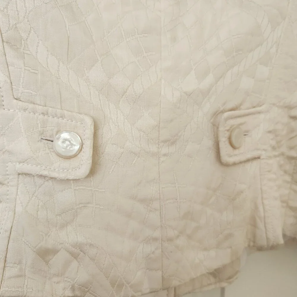 Escada Cropped Quilted Cream Jacket Blazer Vintage Rare Luxury Classic Office - Picture 5 of 16